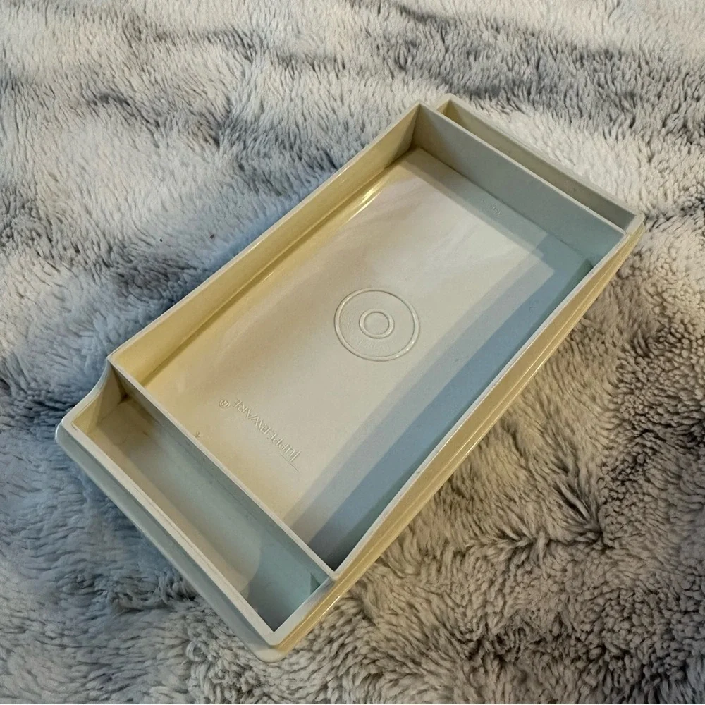 Vintage Tupperware 2 Stick Butter Dish Butter Keeper Blue Lid 1511-5 1512-3